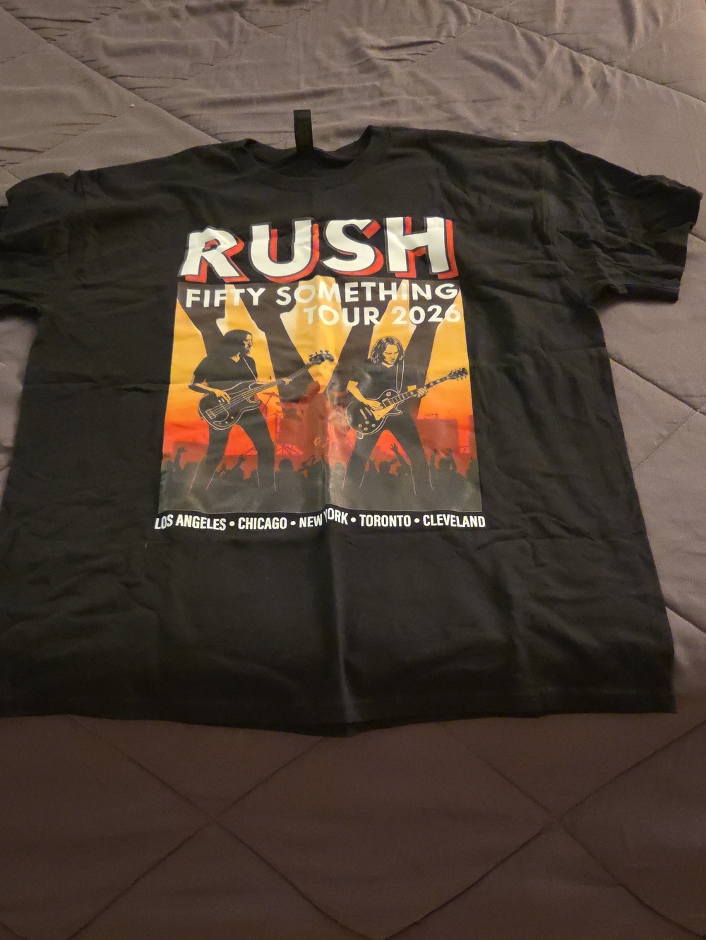 Gildan Black RUSH Fifty Something Tour 2026 Graphic Tee